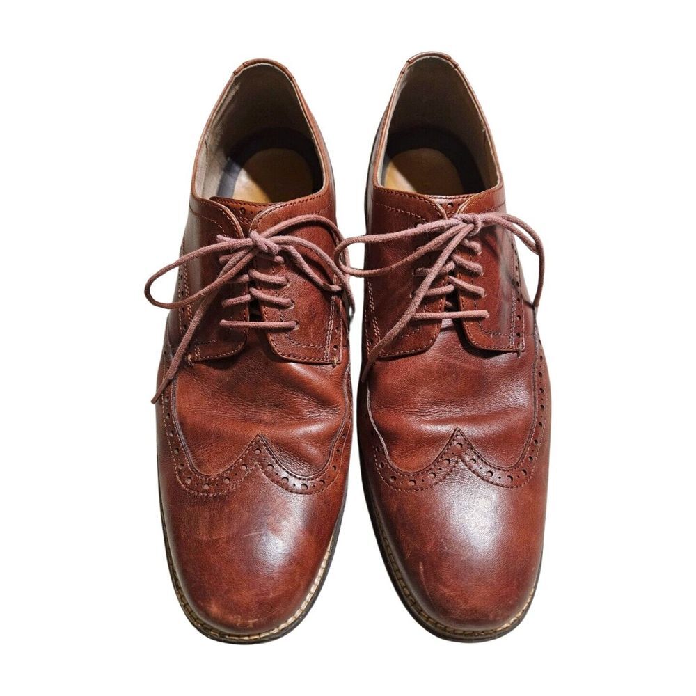 Cole Haan Grand OS Oxford Wingtip Leather Dress Shoes Brown C26472 Men's 13